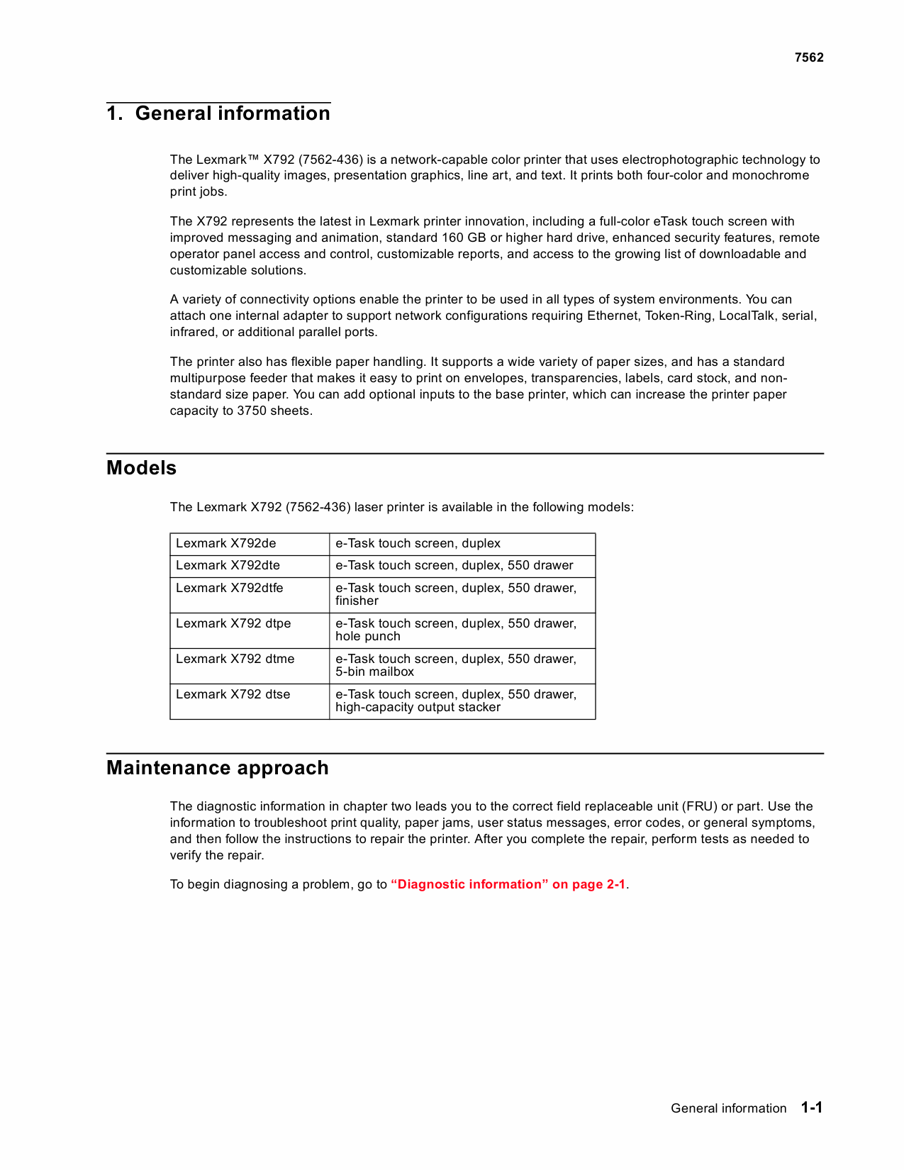 Lexmark X X792 7562 Service Manual-2